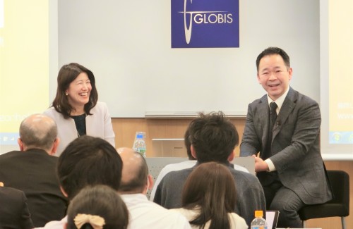 当日は、グロービス経営大学院 副研究科長 村尾との対談もありました。